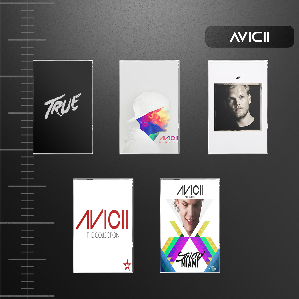 Avicii Cassette Tape Collection – True, Stories, Tim, The Collection, Strictly Miami – EDM & Progressive House