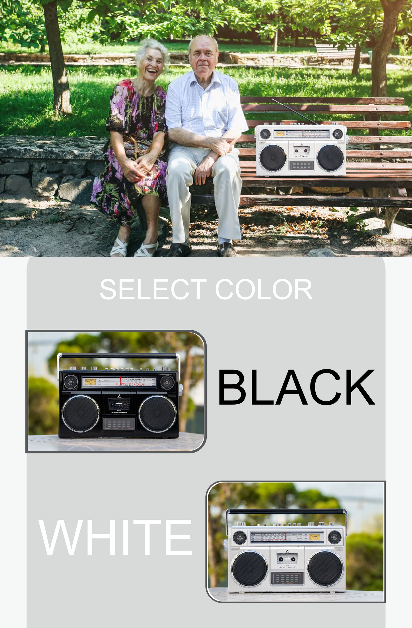 Radio AT-777 Retro Boombox Cassette Recorder | Bluetooth Radio with FM/AM/SW, Dual 5-Inch Stereo Speakers & Free USB and 1 Cassette Tape