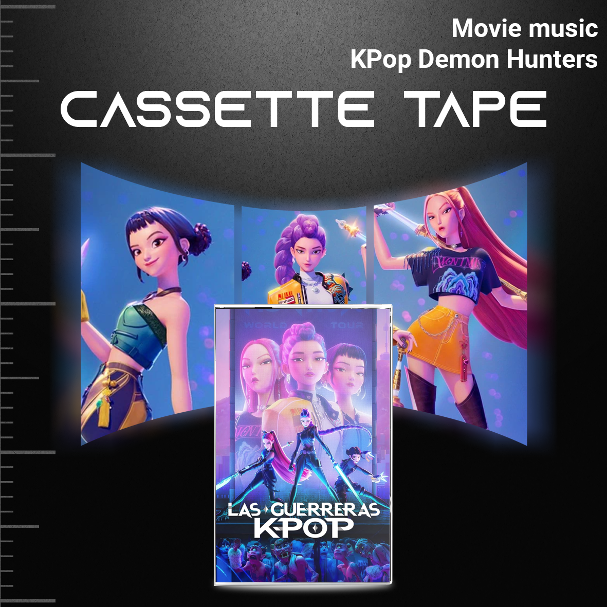 KPop Demon Hunters Cassette Tape – Retro Hand-Recorded Movie