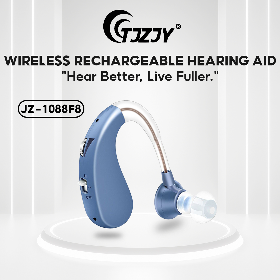 TJZJY 1088F8 Rechargeable Wireless Hearing Aid Headphones For The Elderly, Clear Sound, No Noise, Easy To Use, 12 Month Warranty