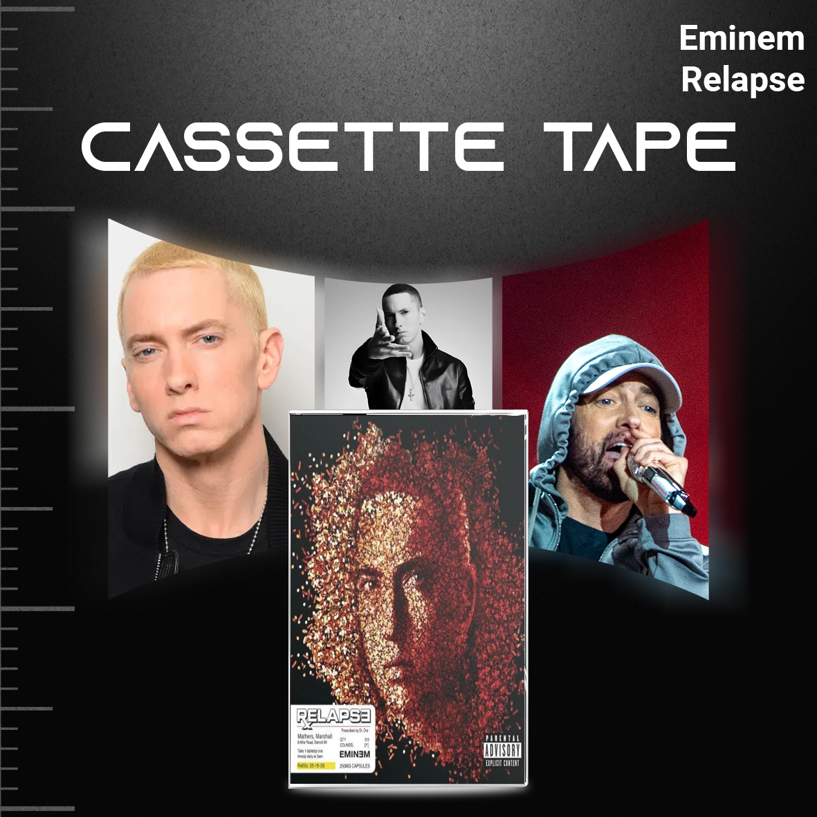 Eminem Retro Cassette Collection – Infinite, Relapse, Kamikaze & The Shady Project – Hip Hop Mixtape Set
