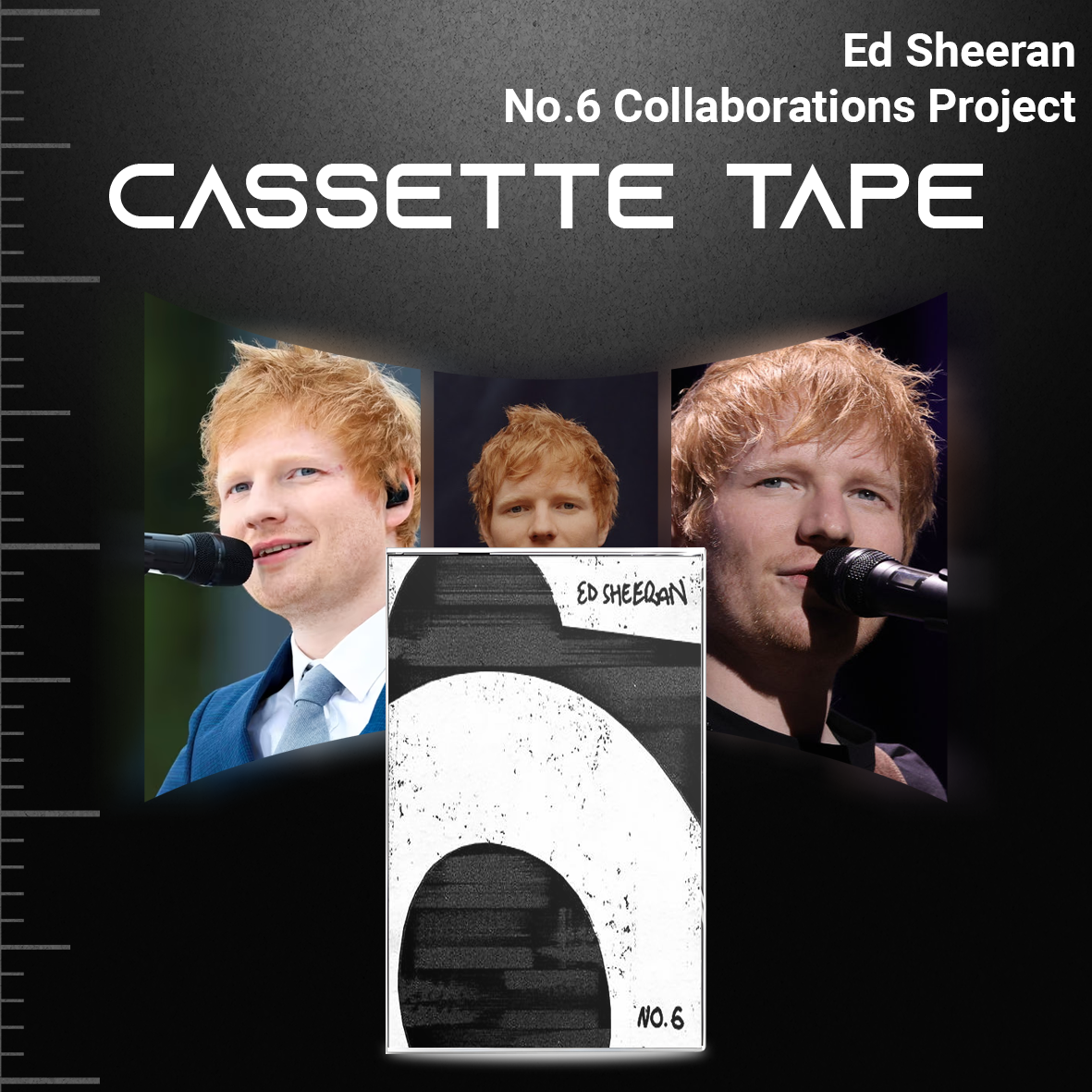 Ed Sheeran Cassette Collection – Divide, D Play, Subtract & No.6 Collaborations Project – Pop & Acoustic Mixtape Set