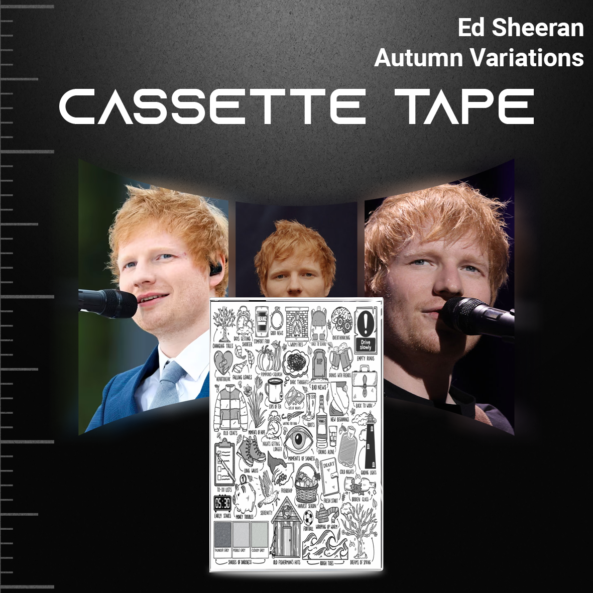 Ed Sheeran Cassette Collection – Divide, D Play, Subtract & No.6 Collaborations Project – Pop & Acoustic Mixtape Set