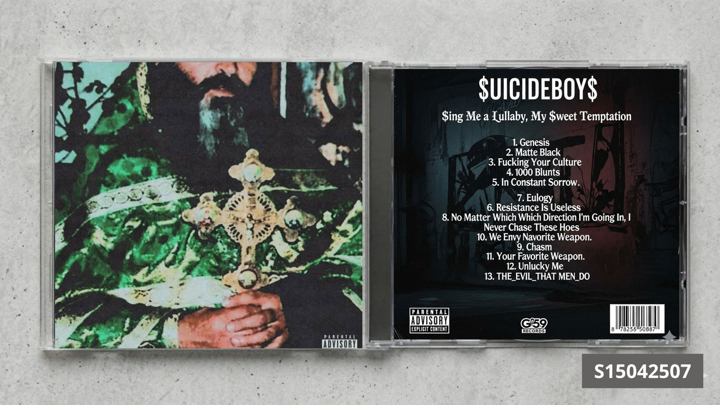 $uicideboy$ – Sing Me a Lullaby, My Sweet Temptation CD FanMade | Underground Rap Collector’s Edition | Custom CD Album