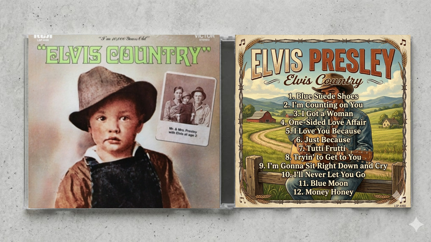 Elvis Presley – Elvis Country (I’m 10,000 Years Old) Fan-Made CD Edition | Country Rock Collector’s CD | Exclusive Custom Disc Release