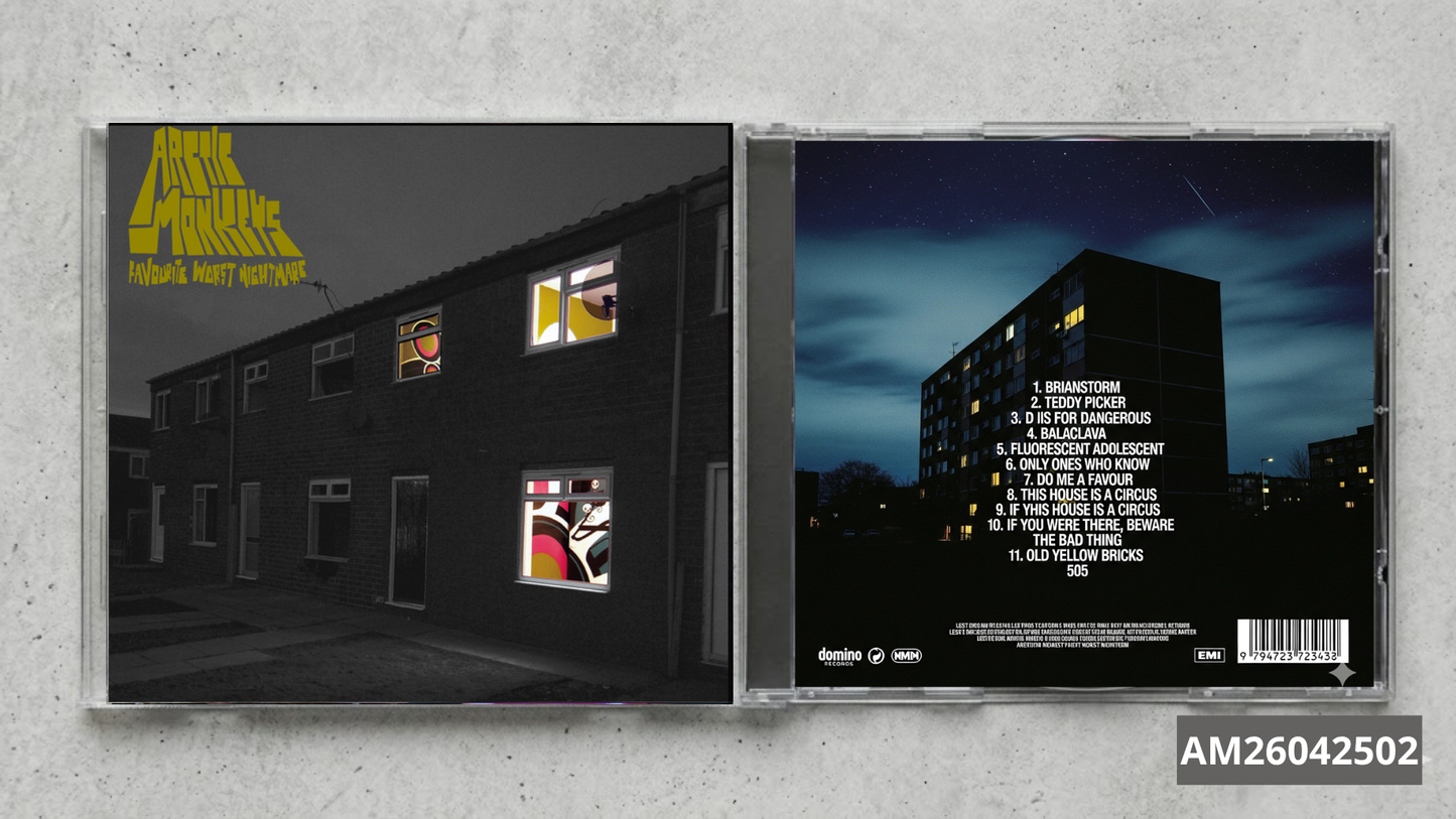 Arctic Monkeys – Favourite Worst Nightmare FanMade CD | Indie Rock Classic | Custom Collectible Disc | High-Energy UK Rock
