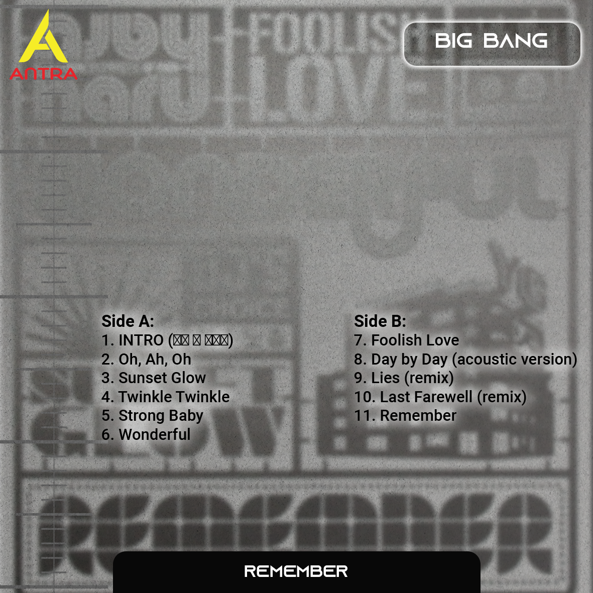 BigBang Cassette Tape Collection – Retro Hand-Recorded KPop Mixtapes for Collectors
