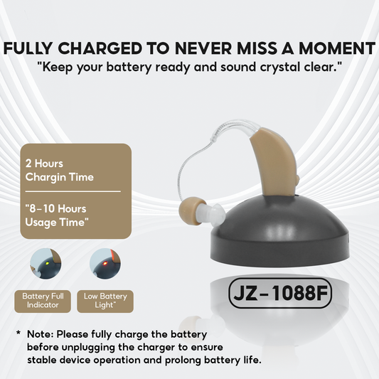 Hearing Aid, High-end Hearing Aid Headphones TJZJY 1088F Wireless Rechargeable For The Elderly, 12-Month Warranty