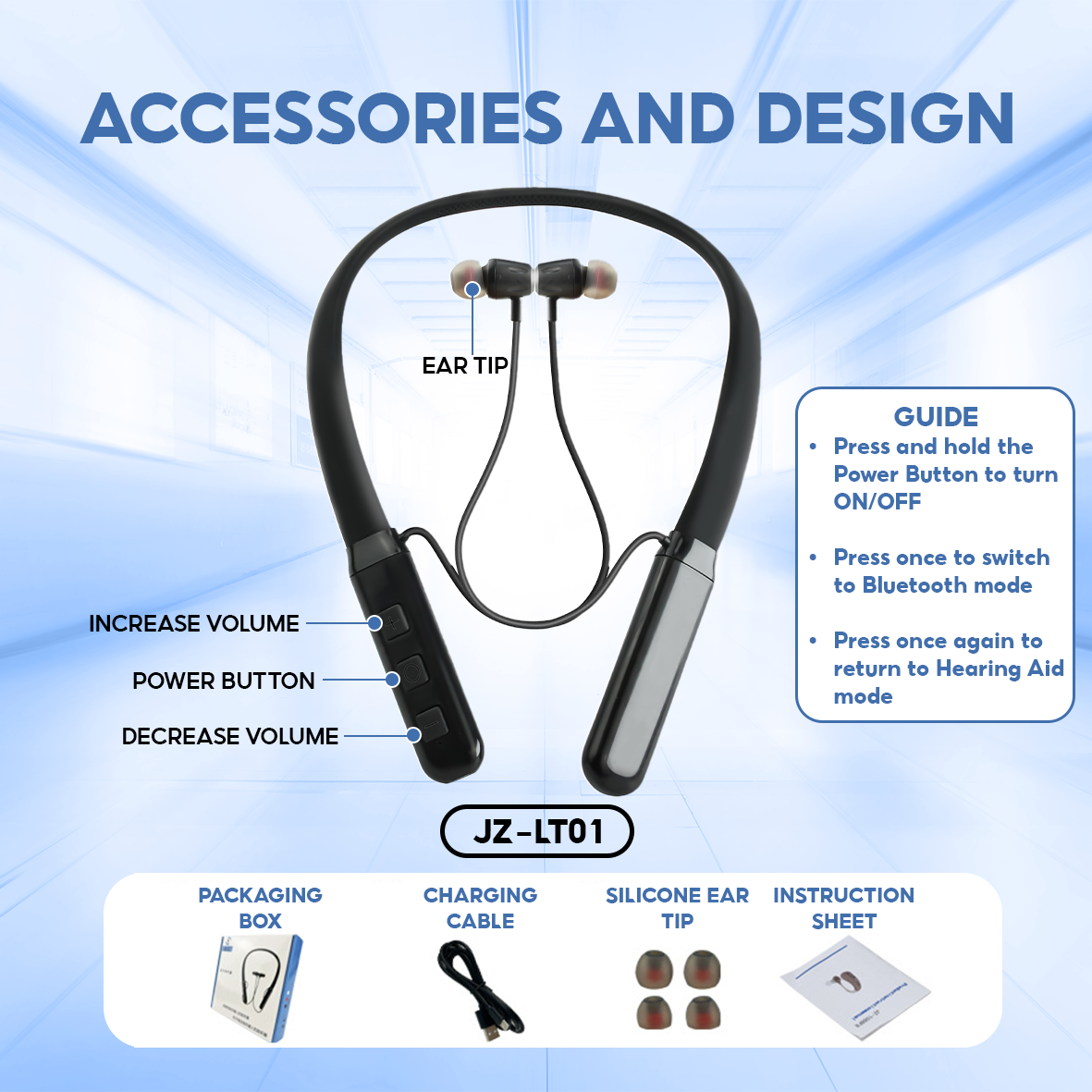 High-end Bluetooth Wired Hearing Aid TJZJY-LT01, Clear Hearing, Easy Connection, 12-Month Warranty