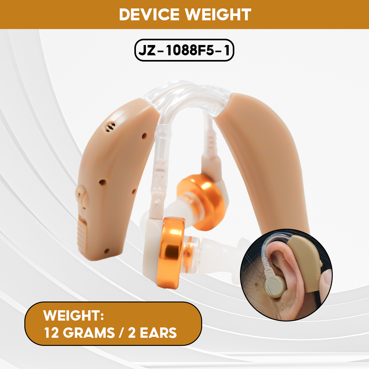 TJZJY 1088F5 Wireless Hearing Aid for the Elderly, Clear Hearing, 12 Month Warranty