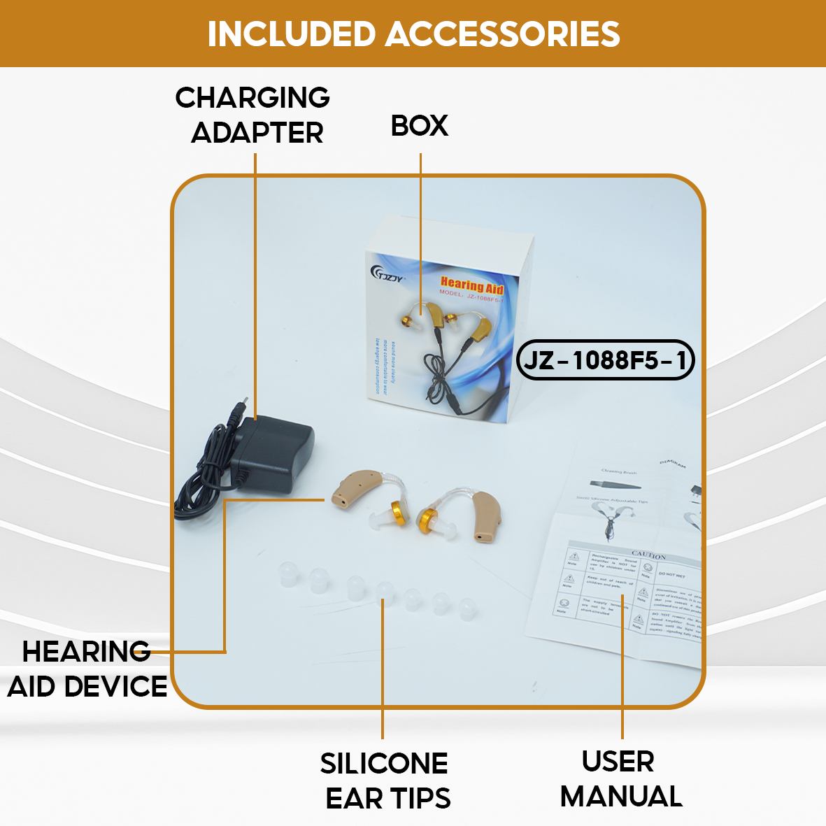 TJZJY 1088F5 Wireless Hearing Aid for the Elderly, Clear Hearing, 12 Month Warranty