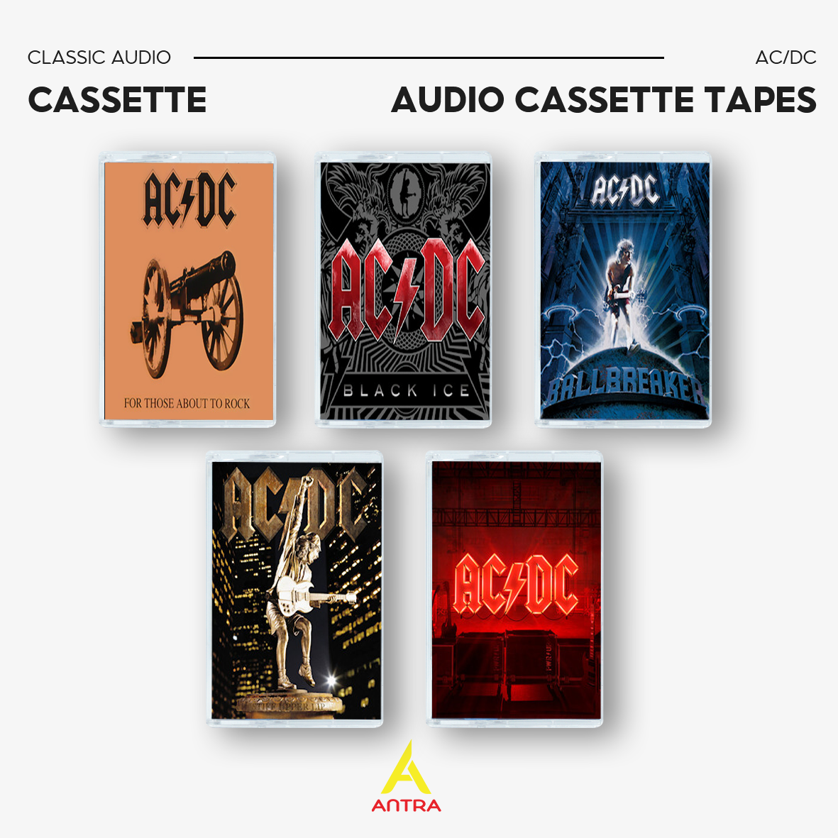 AC/DC Retro Cassette Tape Collection – Hand-Recorded Hard Rock & Classic Rock Mixtape Set