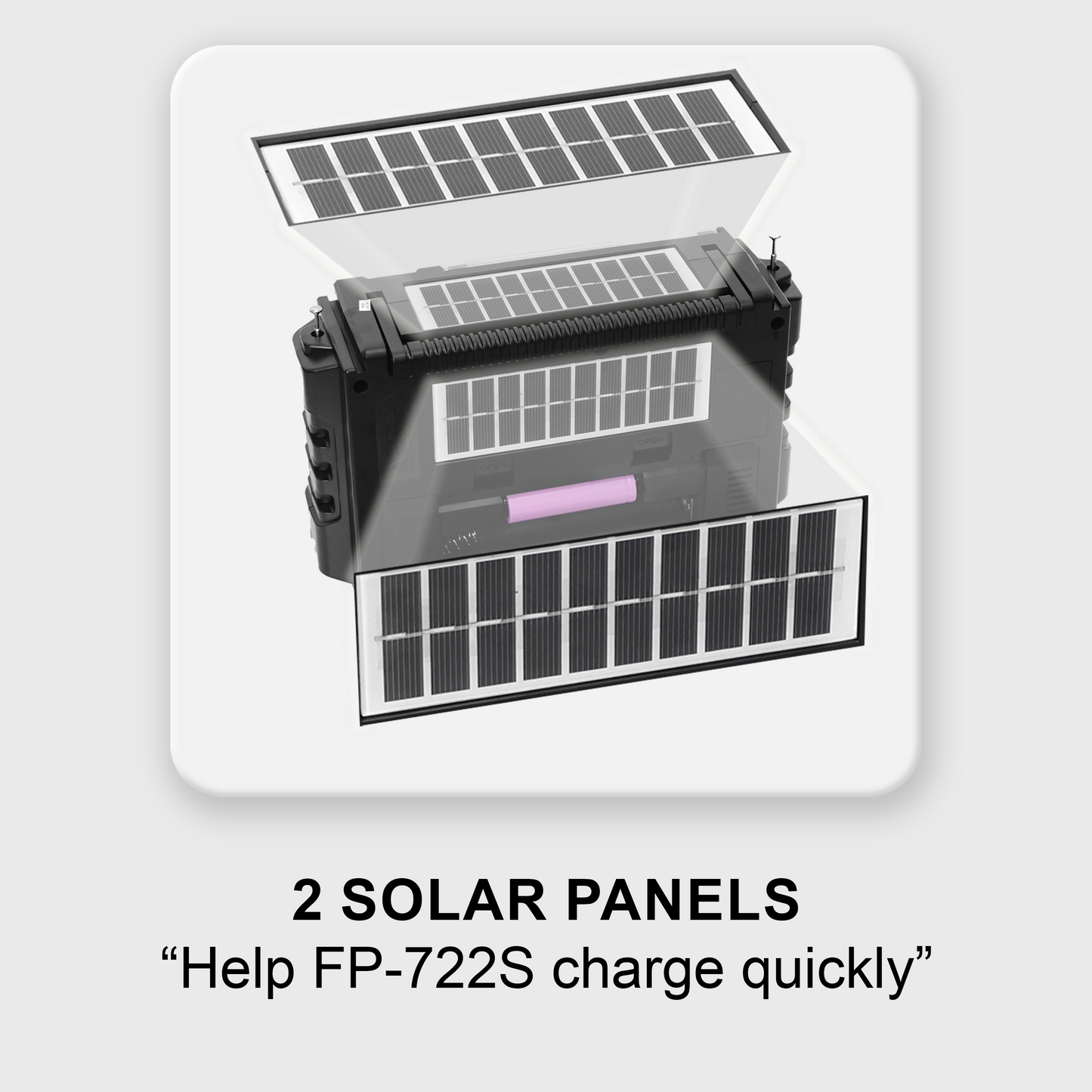 Multi-Band Radio FP-722S | AM FM SW, Bluetooth, Solar Powered & Free USB and Free Shipping