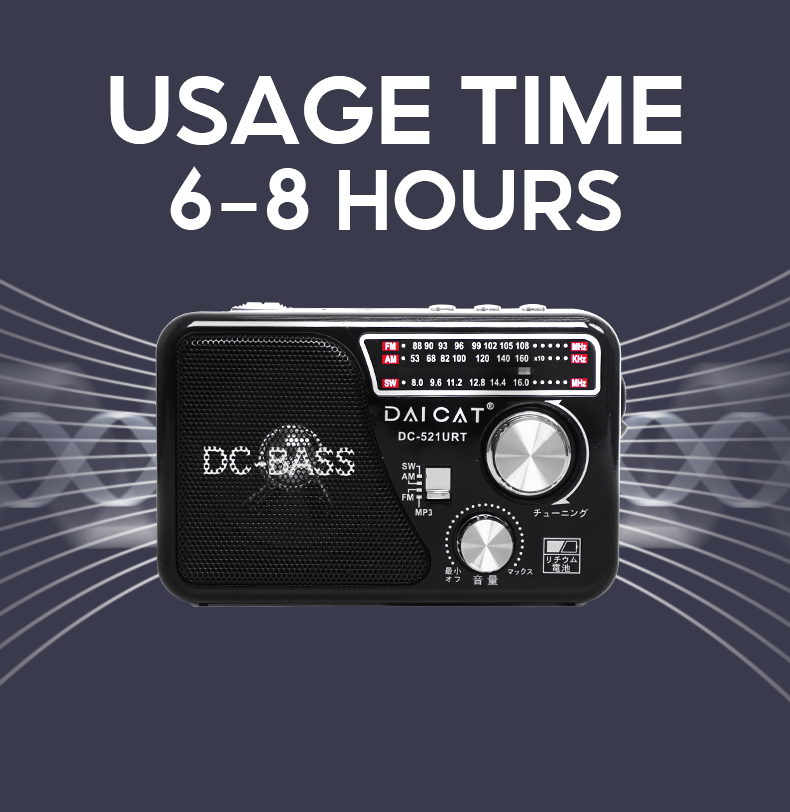 Multi-Band Retro Style Radio 521URT | Portable MP3 Player, Bluetooth Speaker & free USB