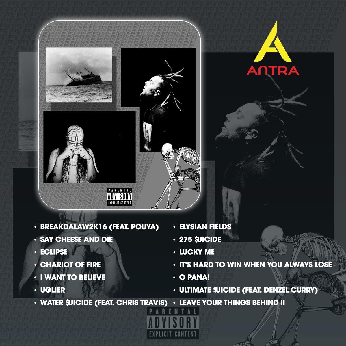 $uicideboy$ Cassette Tape Collection – Grey/Grey, Eternal Grey, I Want to Die in New Orleans, Stop Staring at the Shadows, Long Term Effects of Suffering – Vintage Hip Hop & Underground Rap