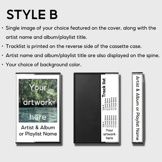 Custom Mixtape Cassette: Personalized Music, J-Card Artwork, Analog Recording