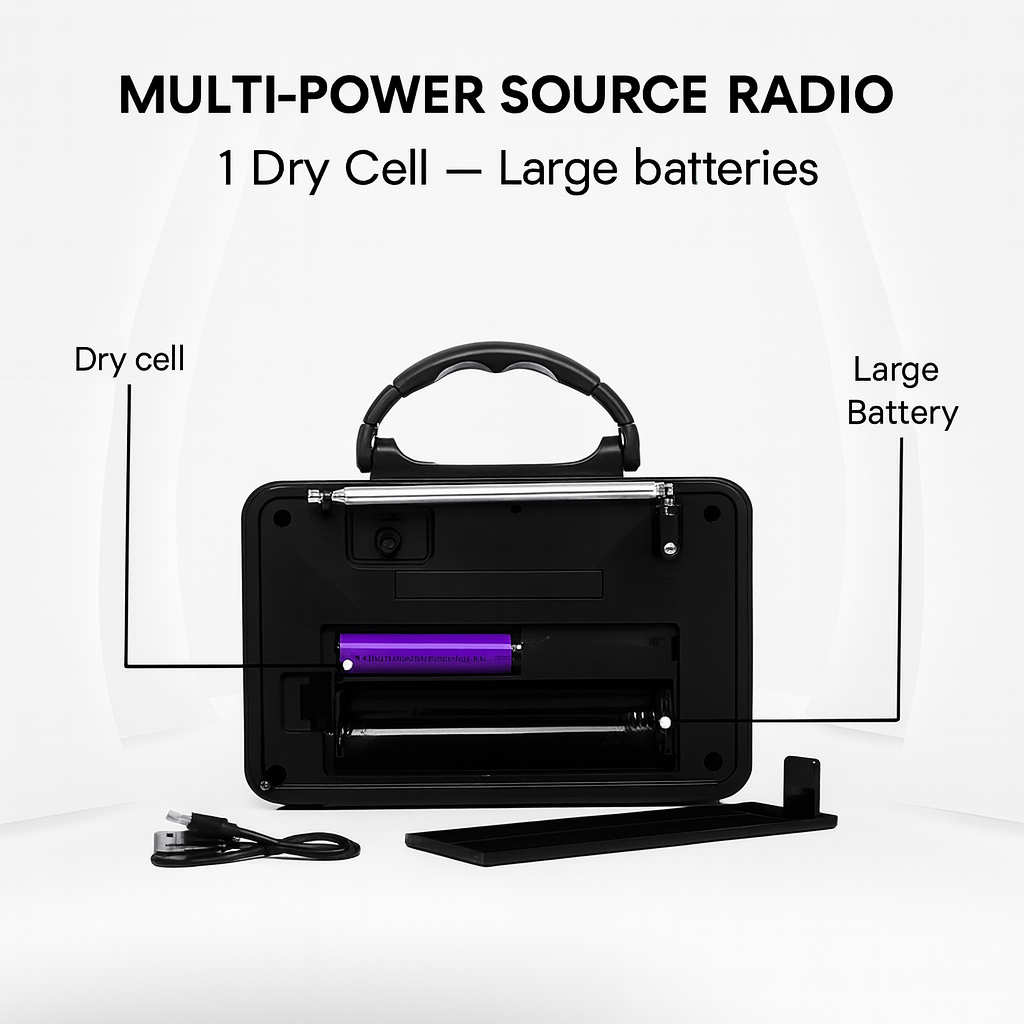 NS-8898BT Portable Retro Radio | Hi-Fi Sound, Multi-Band Receiver & Free USB