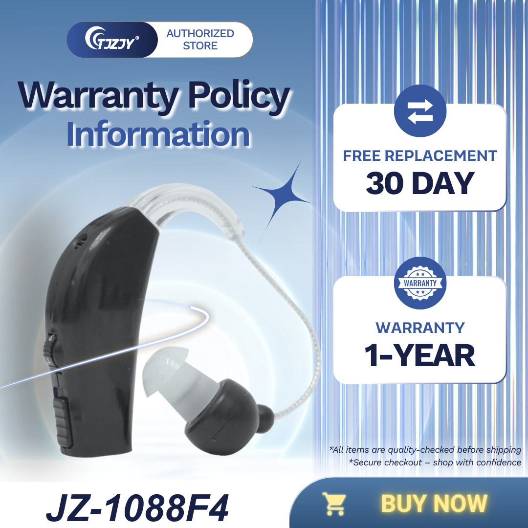 TJZJY 1088F4 High Quality Hearing Aid, Wearable on Both Ears for the Elderly, Clear Sound, No Noise, 12 Month Warranty