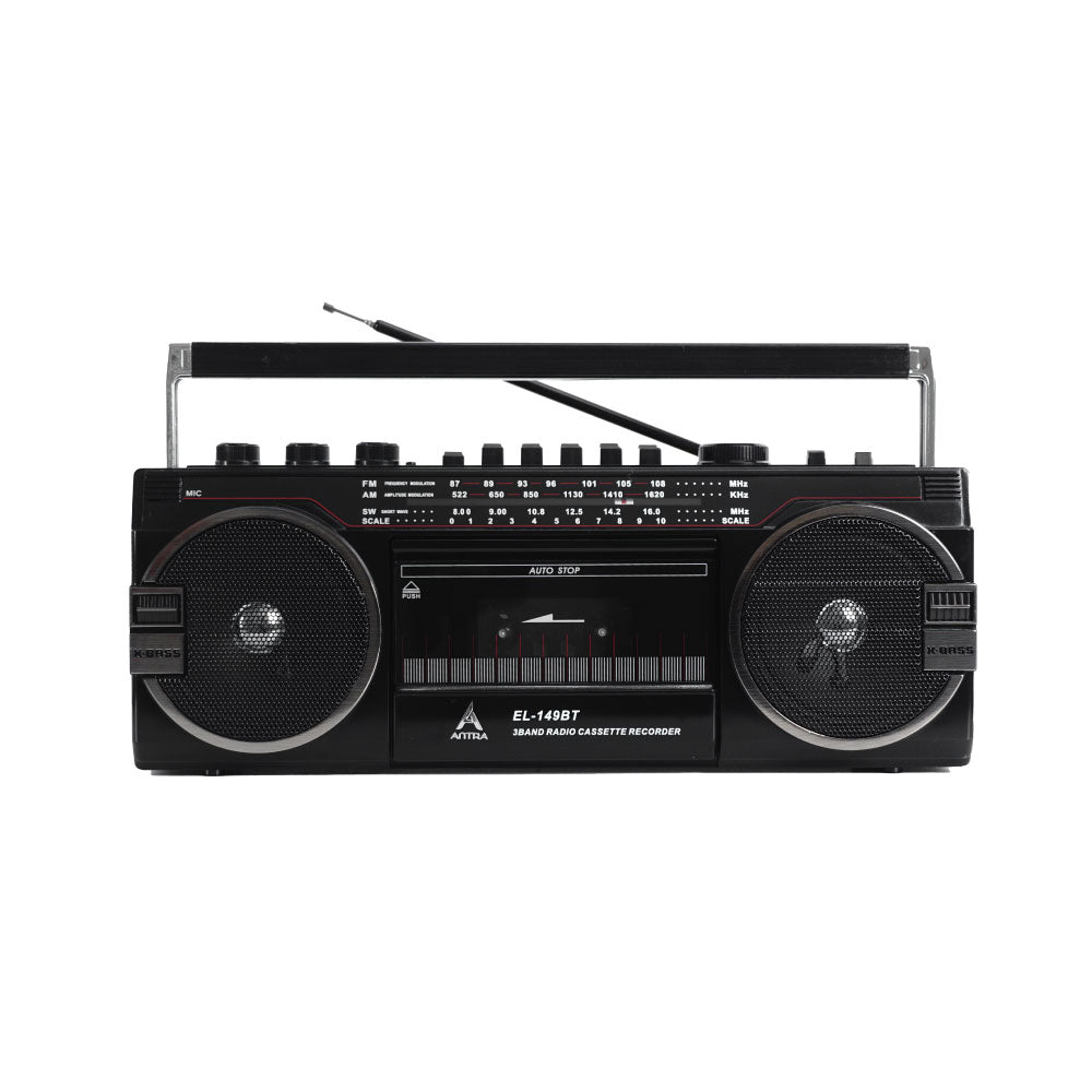 Retro Radio Cassette ANTRA EL-149BT – Bluetooth, SD, Multi-Band Radio, Dual Speakers & Free USB and 1 Cassette Tape