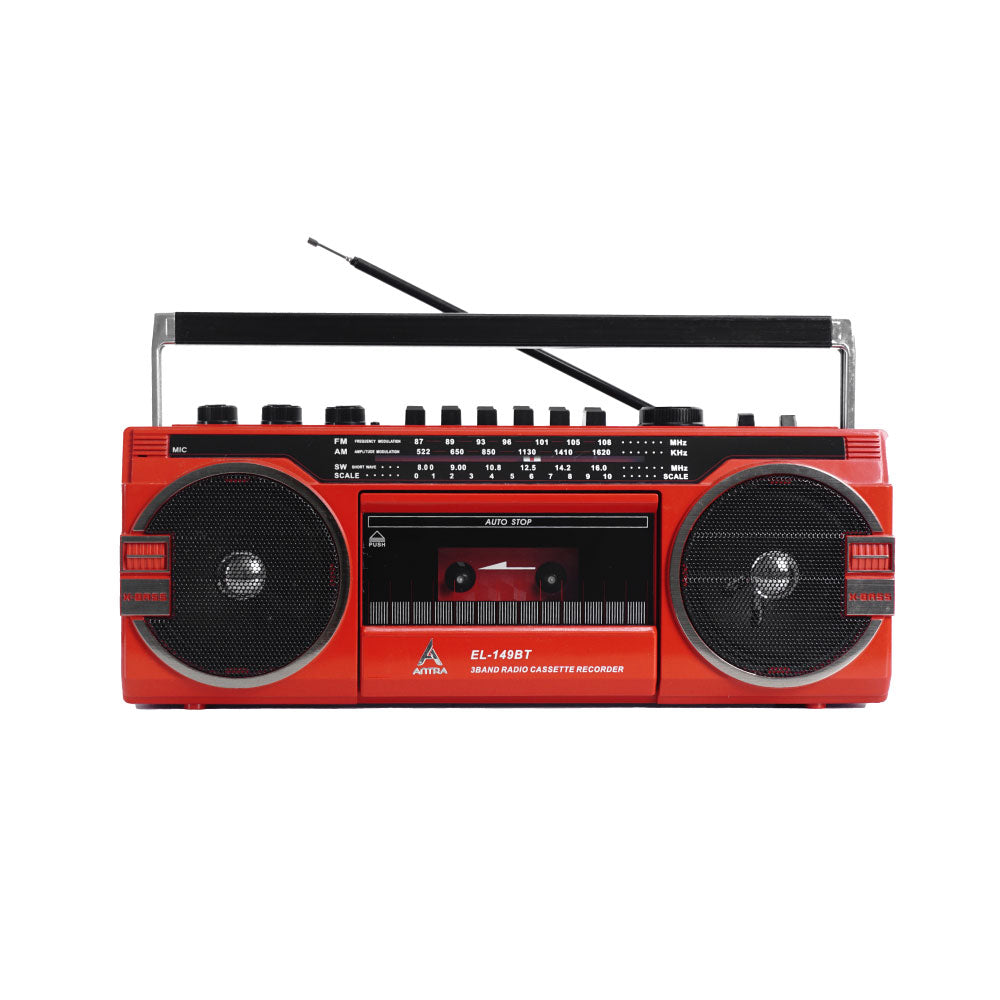 Retro Radio Cassette ANTRA EL-149BT – Bluetooth, SD, Multi-Band Radio, Dual Speakers & Free USB and 1 Cassette Tape