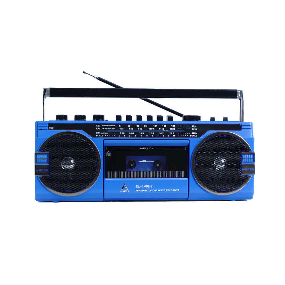 Retro Radio Cassette ANTRA EL-149BT – Bluetooth, SD, Multi-Band Radio, Dual Speakers & Free USB and 1 Cassette Tape