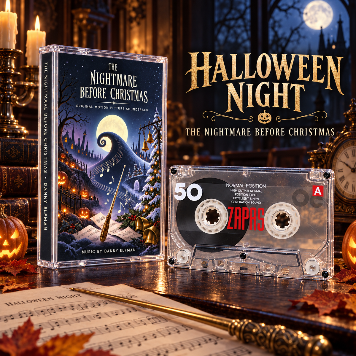 Halloween Cassette Tape Collection – Set of 5 Gothic Horror Albums – Retro Music Gift – Spooky Collector’s Edition