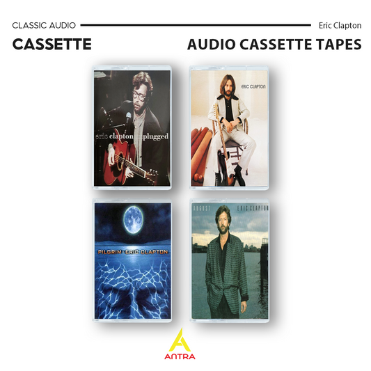 Eric Clapton Cassette Collection – Unplugged, Pilgrim, August & Self-Titled Album – Blues Rock & Classic Rock Tapes