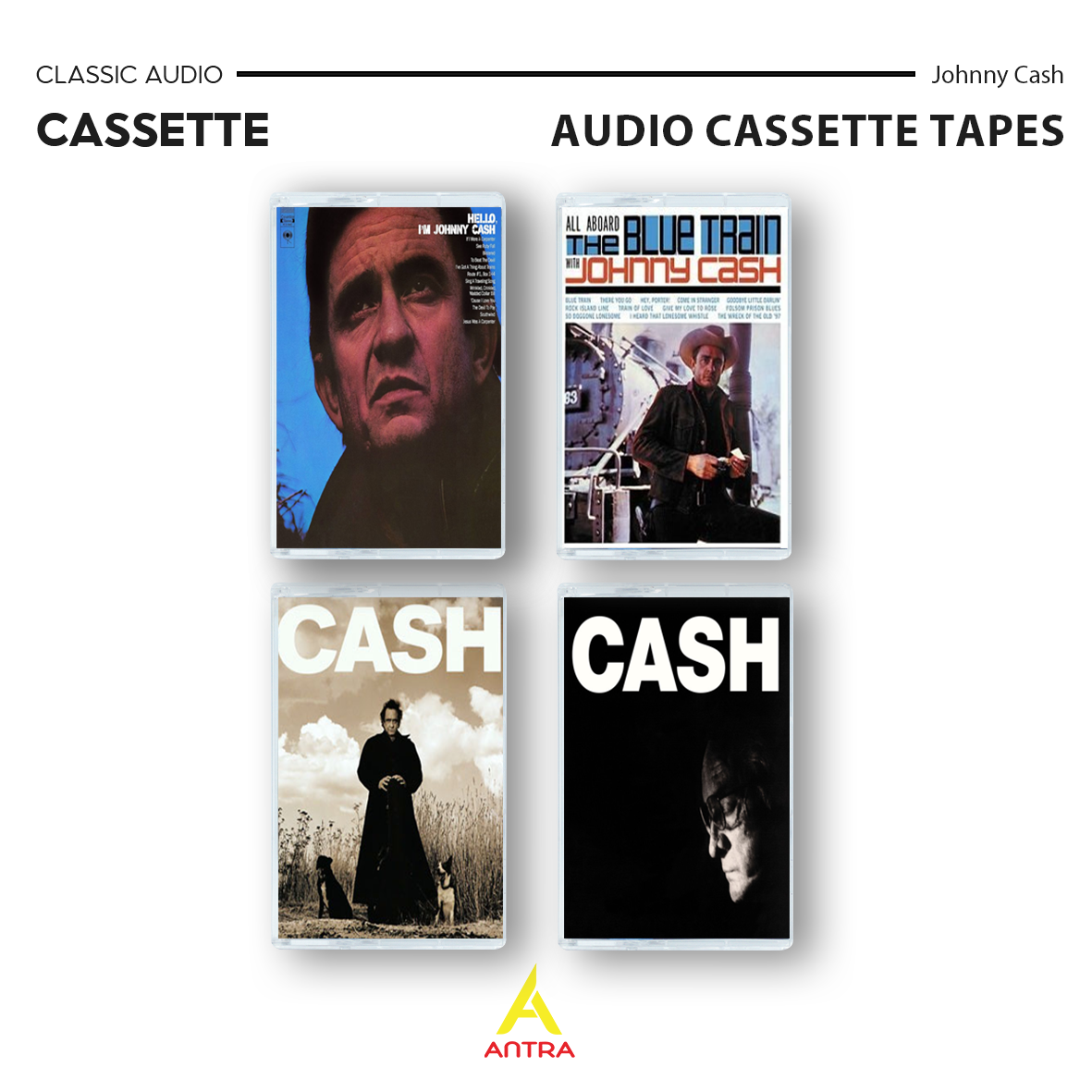 Johnny Cash Cassette Collection | Vintage Country & Folk Retro Mixtape Set