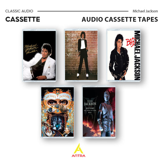 Michael Jackson Retro Cassette Tape Collection – Thriller, Off the Wall, Bad, Dangerous, HIStory – Vintage Pop & R&B Mixtape for Collectors