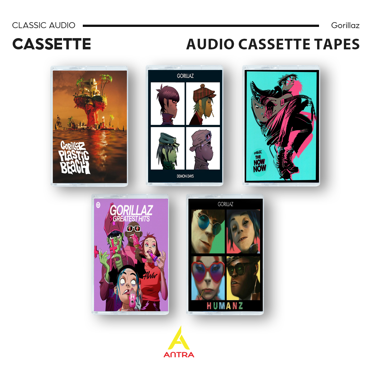 Gorillaz Cassette Collection – Animated Icons in Analog