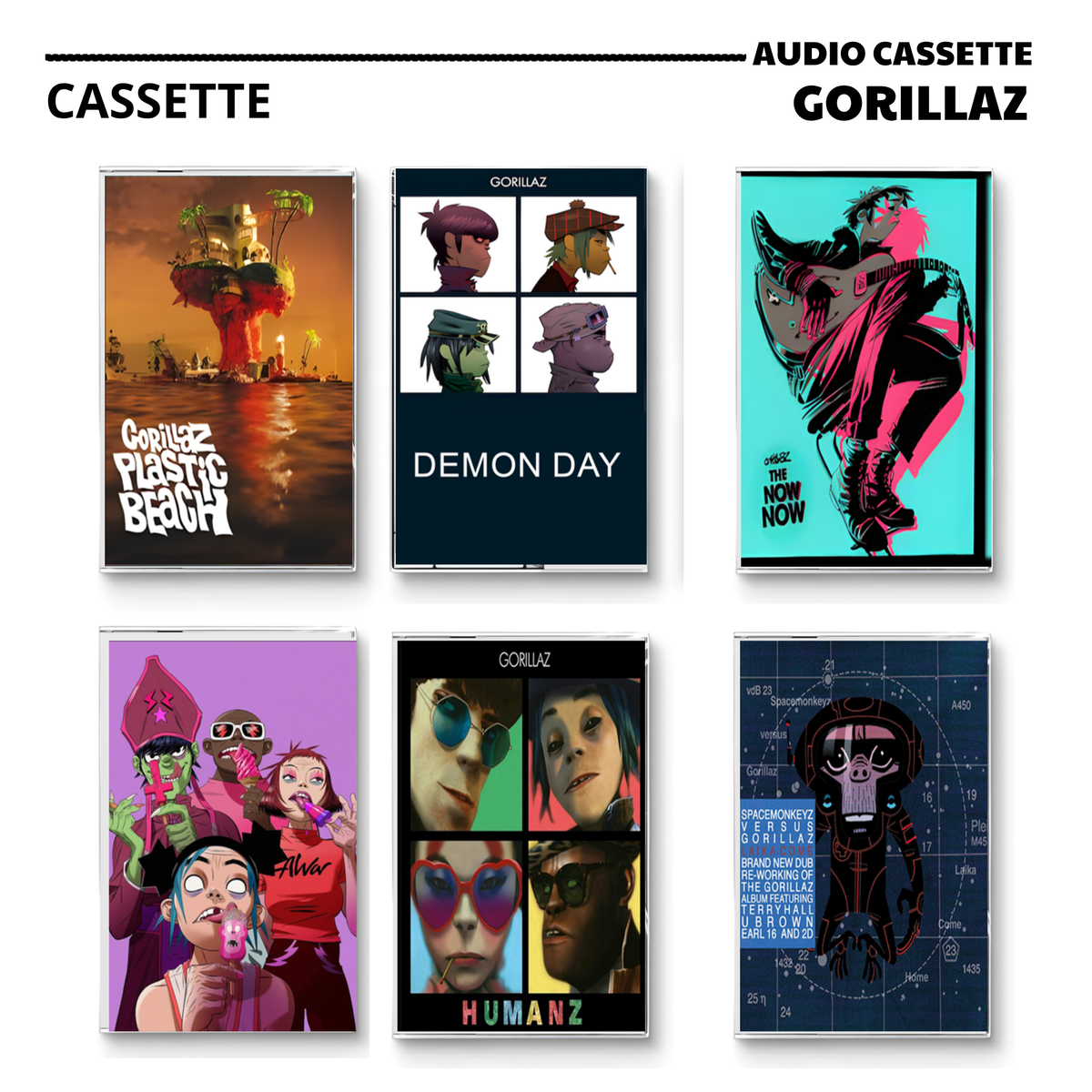 Gorillaz Cassette Tape Collection