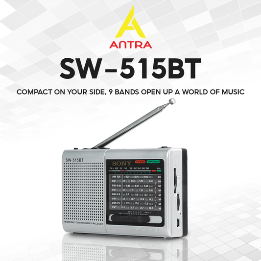 SW-515BT Classic Style Radio - Portable 9-Band Receiver with MP3 Playback & USB/TF Support