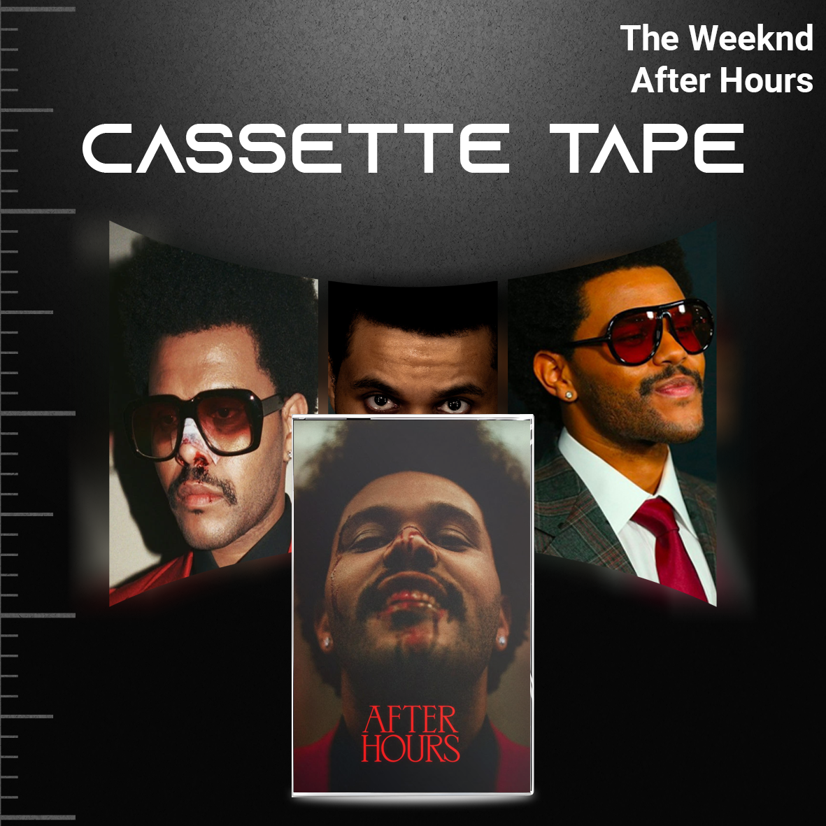 The Weeknd Retro Cassette Tape Collection – Starboy, Beauty Behind the Madness, After Hours, Dawn FM & Trilogy