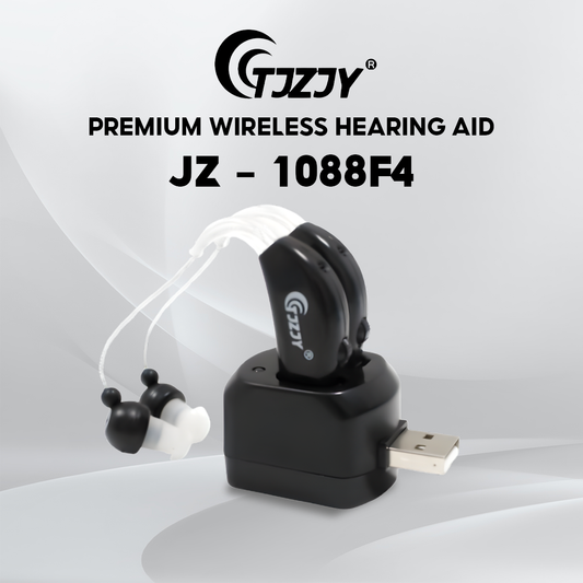 TJZJY 1088F4 High Quality Hearing Aid, Wearable on Both Ears for the Elderly, Clear Sound, No Noise, 12 Month Warranty
