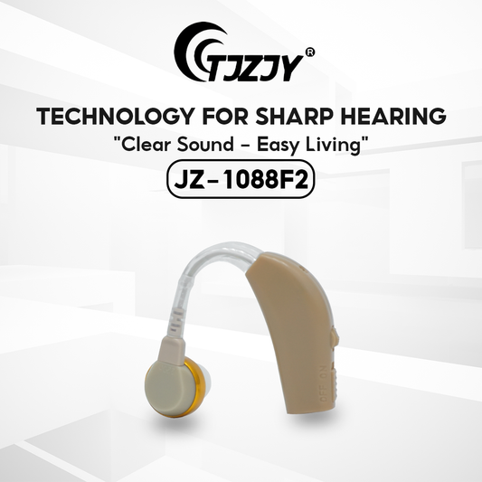 Genuine High-End TJZJY 1088F2 Hearing Aid, 4 Clear Sound Levels, Comfortable to the Ears, 12-Month Warranty