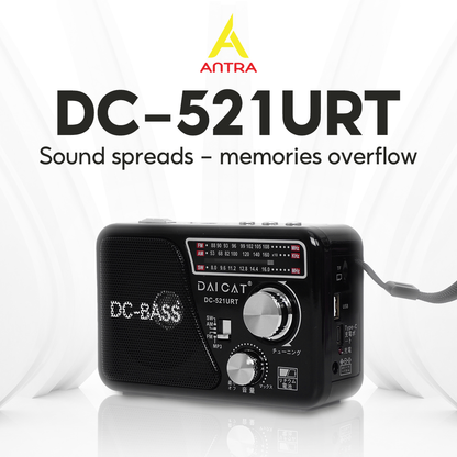 Multi-Band Retro Style Radio 521URT | Portable MP3 Player, Bluetooth Speaker & free USB