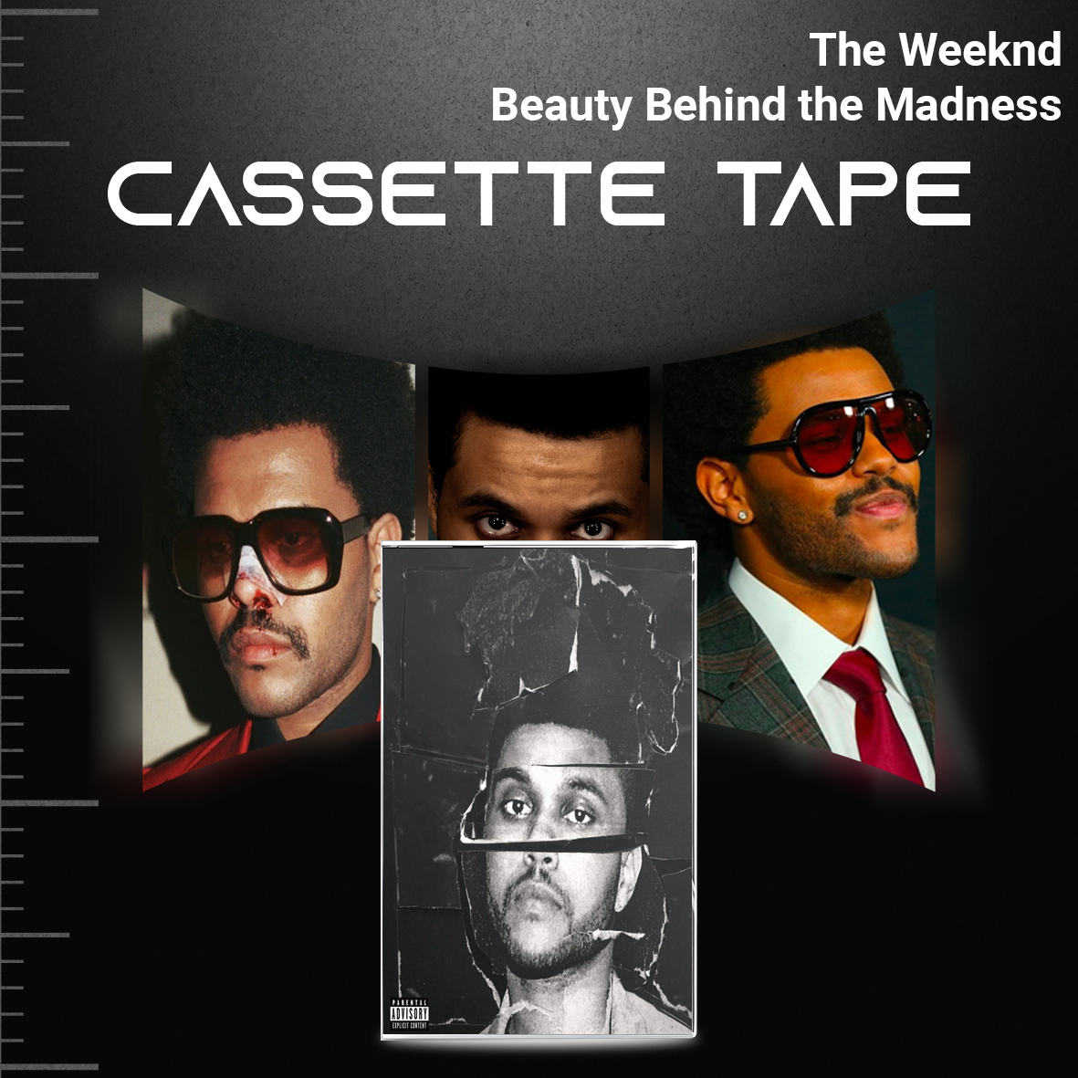 The Weeknd Retro Cassette Tape Collection – Starboy, Beauty Behind the Madness, After Hours, Dawn FM & Trilogy