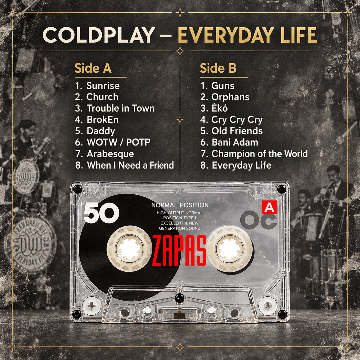 Coldplay Cassette Tape Collection – 4 Iconic Albums