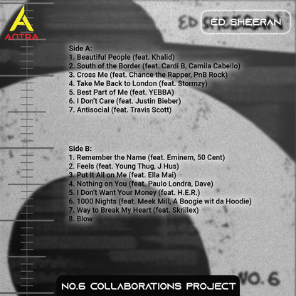 Ed Sheeran Cassette Collection – Divide, D Play, Subtract & No.6 Collaborations Project – Pop & Acoustic Mixtape Set