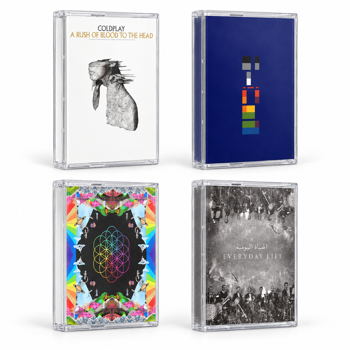Coldplay Cassette Tape Collection – 4 Iconic Albums