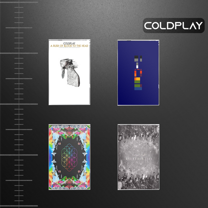 Coldplay Retro Cassette Collection – A Rush of Blood to the Head, X&Y, Mylo Xyloto & Everyday Life – Alternative Rock Set