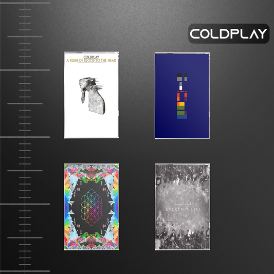 Coldplay Retro Cassette Collection – A Rush of Blood to the Head, X&Y, Mylo Xyloto & Everyday Life – Alternative Rock Set