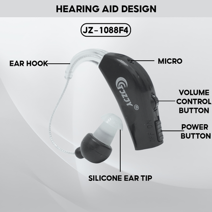 TJZJY 1088F4 High Quality Hearing Aid, Wearable on Both Ears for the Elderly, Clear Sound, No Noise, 12 Month Warranty