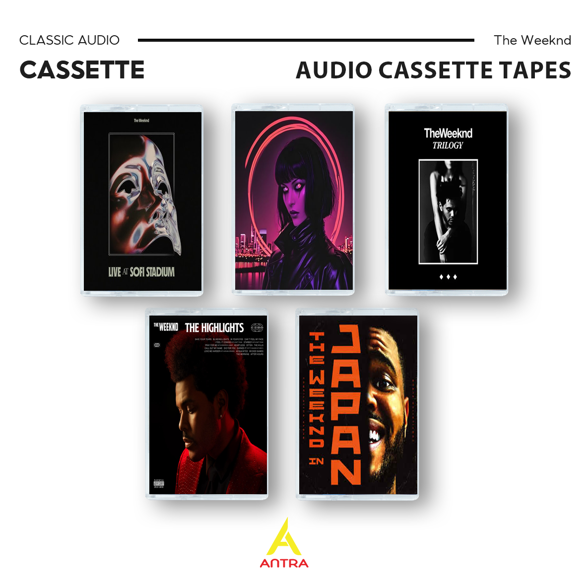 The Weeknd Limited Cassette Tape Collection – Trilogy, The Highlights, Live at SoFi Stadium, Japan Edition & Rare Synthwave Sessions