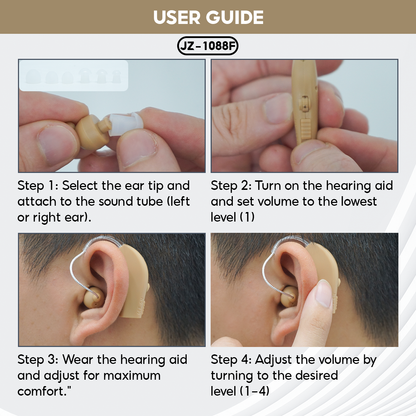 Hearing Aid, High-end Hearing Aid Headphones TJZJY 1088F Wireless Rechargeable For The Elderly, 12-Month Warranty