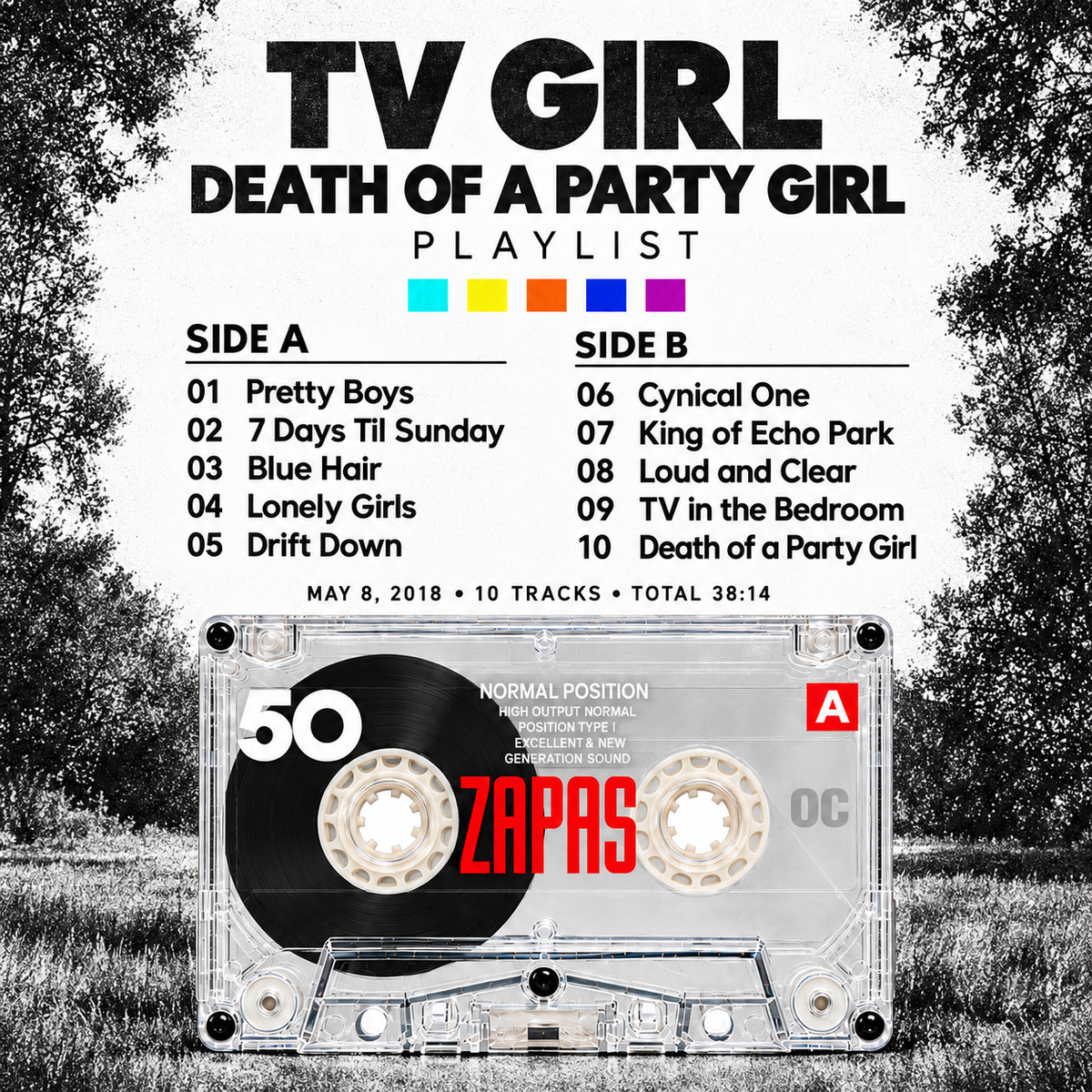 TV Girl Cassette Tape Collection – French Exit, Who Really Cares, Death of a Party Girl & Grapes Upon the Vine