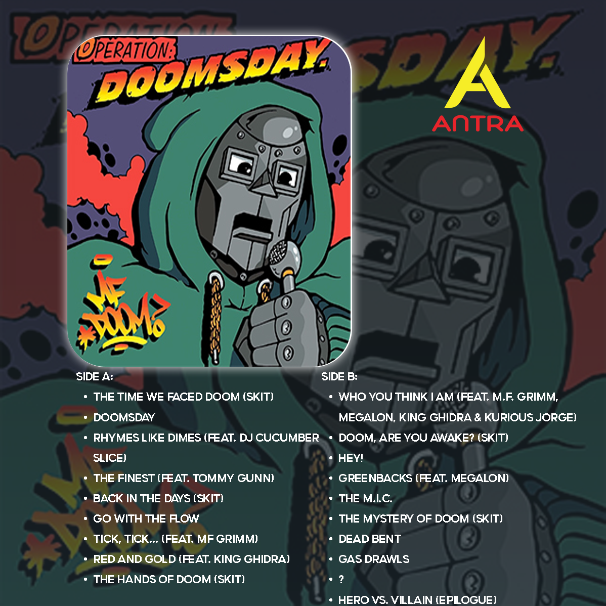 MF DOOM Vintage Cassette Tape Collection – Madvillainy, MM..Food, Operation Doomsday, Born Like This, Take Me To Your Leader – Collectible Hip Hop Mixtape