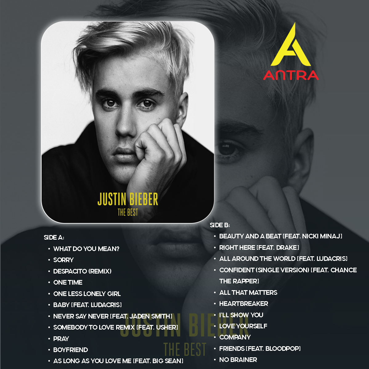 Justin Bieber Retro Cassette Tape Set – Vintage Hand-Recorded Mixtape Collection