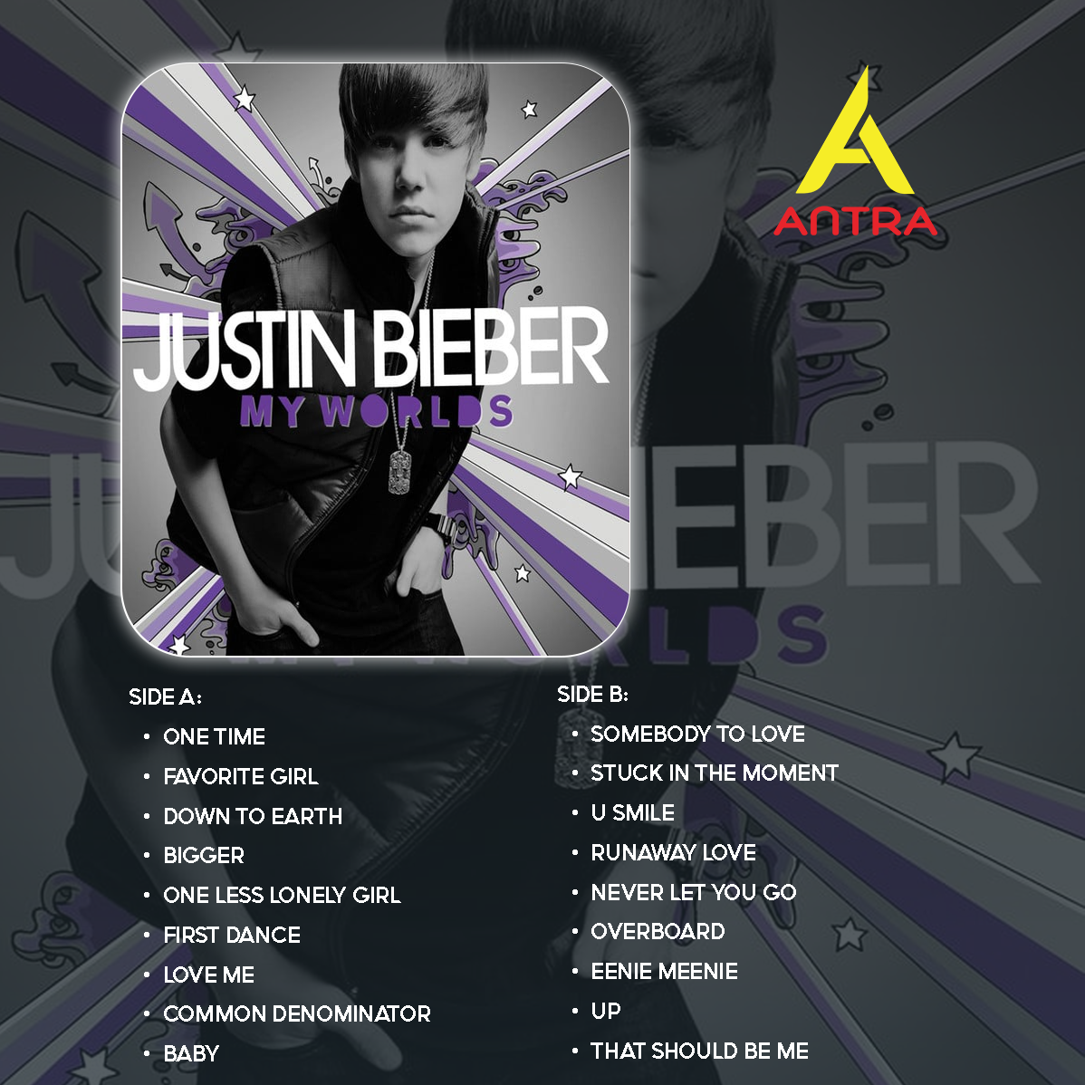 Justin Bieber Retro Cassette Tape Set – Vintage Hand-Recorded Mixtape Collection