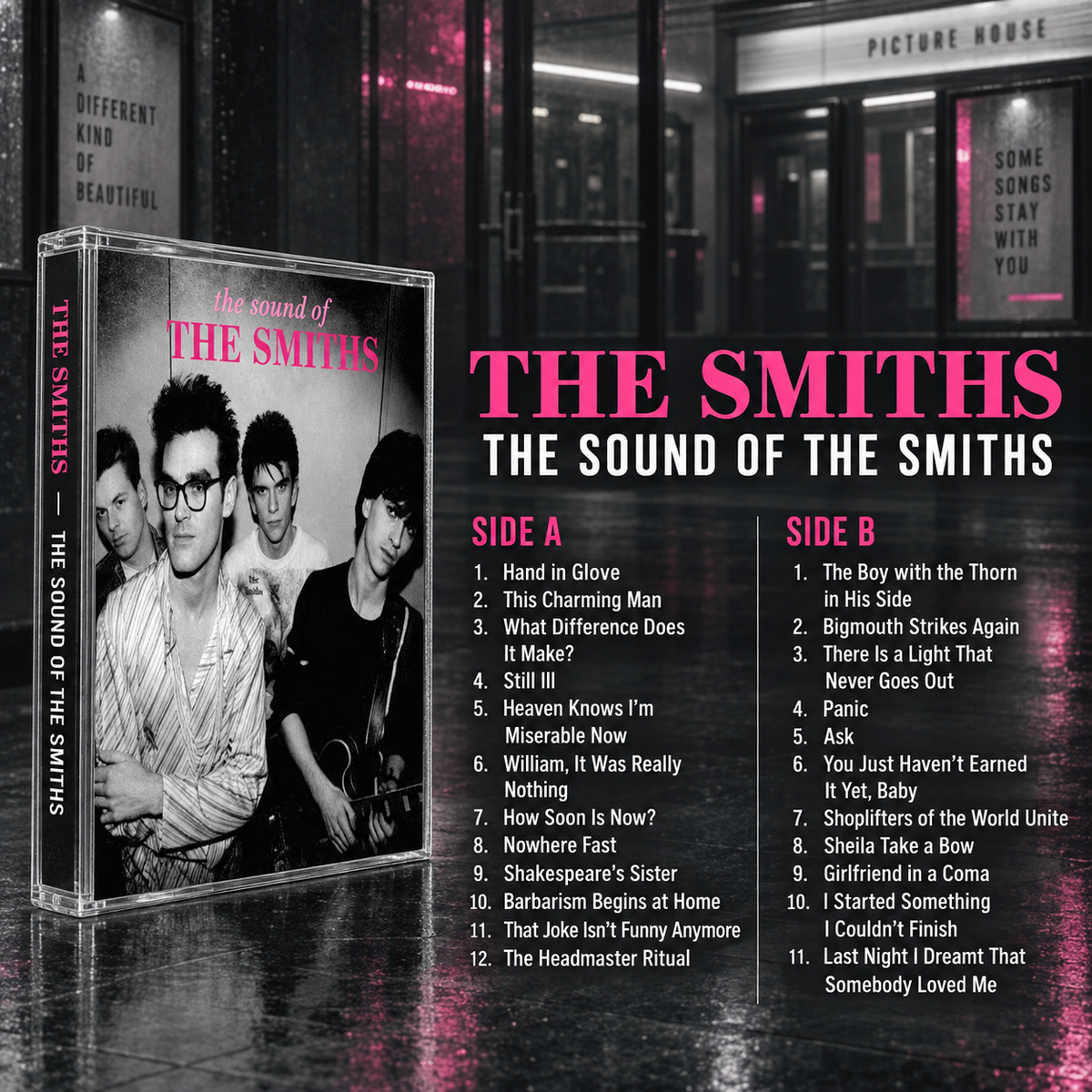 The Smiths Cassette Tape Collection – Hatful of Hollow, The Queen Is Dead, The Sound of The Smiths, Louder Than Bombs, Meat Is Murder – Vintage Indie Rock & Alternative Mixtape